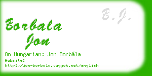 borbala jon business card